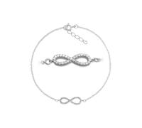 Armband FIRETTI "Schmuck Geschenk Silber 925 Armschmuck Armkette Ankerkette Infinity", bunt (silberfarben, weiß, weiß), Armbänder, Damen, 19cm, Silber 925 (Sterlingsilber), Armband, Made in Germany -