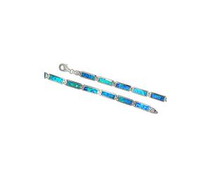 Armband FIRETTI "Schmuck Geschenk Silber 925 Armschmuck Armkette", bunt (silberfarben, blau, blau), Armbänder, Damen, 21cm, Silber 925 (Sterlingsilber), Armband, mit Opal (97216754-0) silberfarben, bl