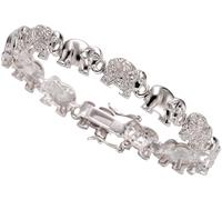 Armband FIRETTI "Schmuck Geschenk Silber 925 Armschmuck Armkette Elefanten", silber (silberfarben, weiß), Armbänder, Damen, 19cm, Silber 925 (Sterlingsilber), Armband, mit Zirkonia (synth.) (758580-0)