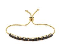 Armband FIRETTI "Schmuck, Geschenk, Silberarmband gelbgoldfarben vergoldet", gelbgoldfarben, schwarz, kristallweiß, schwarz, kristallweiß, Armbänder, Damen, 21cm, Silber 925 (Sterlingsilber), Armband,