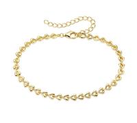 Armband FIRETTI "Schmuck, Geschenk, Silberarmband Herzkettengliederung", gelbgoldfarben, Armbänder, Kinder, 22cm, Silber 925 (Sterlingsilber), Armband (97003617-0) gelbgoldfarben