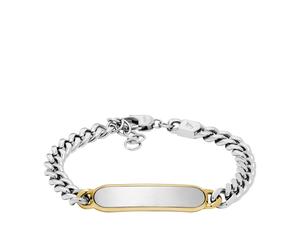 Armband FOSSIL "Schmuck Geschenk Edelstahl DREW Bicolor", gold (edelstahlfarben, gelbgoldfarben), Armbänder, Damen, 21cm, Edelstahl, Armband (44074907-0) edelstahlfarben, gelbgoldfarben