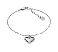 Armband FOSSIL "Schmuck Geschenk Edelstahl JEWELRY Herz", silber (edelstahlfarben), Armbänder, Damen, 19,5cm, Edelstahl, Armband (39302344-0) edelstahlfarben
