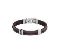 Armband FOSSIL "Schmuck Geschenk Edelstahl Leder Armschmuck JEWELRY", braun (edelstahlfarben, braun), Armbänder, Damen, 19,5cm, Edelstahl Leder, Edelstahl, Leder, Armband (40757809-0) edelstahlfarben,