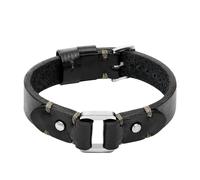 Fossil Herren Armband Machine schwarzes Leder One Size JF04946040