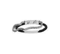Armband FOSSIL "Schmuck Geschenk Edelstahl Nylon Armschmuck VINTAGE CASUAL", schwarz (edelstahlfarben, schwarz), Armbänder, Damen, 19,5cm, Edelstahl Nylon, Edelstahl, Nylon, Armband (75685334-0) edels