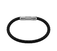 Armband FOSSIL "Schmuck Geschenk Edelstahl Silikon Armschmuck KNOX", schwarz (edelstahlfarben, schwarz), Armbänder, Damen, 19cm, Edelstahl Silikon, Edelstahl, Silikon, Armband (38676956-0) edelstahlfa