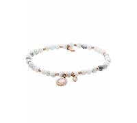 Armband FOSSIL "Schmuck Geschenk Metall Armkette VINTAGE MOTIFS", rosa (roségoldfarben, weiß, grau, weiß, grau), Armbänder, Damen, 16,5cm, Metall, Armband, mit Howlith und Glassteinen (31920453-0) ros