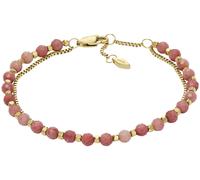 Armband FOSSIL "Schmuck Geschenk Metall Edelstahl JEWELRY", rosa (gelbgoldfarben, rosa, rosa), Armbänder, Damen, 20cm, Edelstahl Metall, Edelstahl, Metall, Armband, mit Amethyst, Tigerauge, Rhodochros