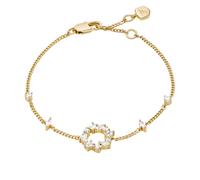 Armband FOSSIL "Schmuck Geschenk Metall ELLIS", gold (gelbgoldfarben, kristallweiß, kristallweiß), Armbänder, Damen, 19,4cm, Metall, Armband, mit Zirkonia (synth.) (91651454-0) gelbgoldfarben, kristal