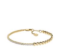 Armband FOSSIL "Schmuck Geschenk Metall SUTTON Herzen", gold (gelbgoldfarben, kristallweiß, kristallweiß), Armbänder, Damen, 19cm, Metall, Armband, mit Zirkonia (synth.) (84349430-0) gelbgoldfarben, k