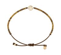 Armband FOSSIL "Sutton - Baum des Lebens", gelbgoldfarben, braun, kristallweiß, kristallweiß, Armbänder, Damen, 21,6cm, Metall Polyester, Armband, mit Glasstein - mit Acryl (23056153-0) gelbgoldfarben