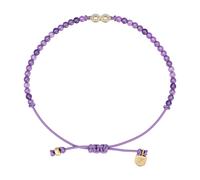 Armband FOSSIL "Sutton - Infinity Unendlichkeitsschleife", gelbgoldfarben, lila, kristallweiß, kristallweiß, Armbänder, Damen, 21,6cm, Metall Polyester, Armband, mit Glasstein - mit Acryl (40329942-0)