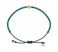 Armband FOSSIL "Sutton - Kleeblatt", gelbgoldfarben, grün, kristallweiß, kristallweiß, Armbänder, Damen, 21,6cm, Metall Polyester, Armband, mit Glasstein - mit Acryl (70682052-0) gelbgoldfarben, grün,