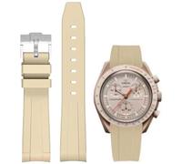 Armband für Omega x Swatch MoonSwatch/Rolex Uhr,Gebogenes Weiches Silikon Gummi Armband Omega x Swatch MoonSwatch Speedmaster Ersatzband Uhrenarmbänder Kautschuk 20mm