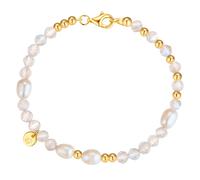 Glanzstücke München - Armband aus Sterling Silber in gelbgold mit Süßwasser-Zuchtperle Armbänder & Armreife 1 ct Damen