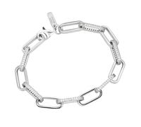 Armband "Gliederkette mit Zirkonia, Silber 925", weiß, GIORGIO MARTELLO MILANO, Armbänder, Damen, 19cm, Silber 925 (Sterlingsilber), Armband (73710052-0) weiß