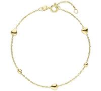 Armband Herz Kugel 925 Sterling Silber gold vergoldet 19 cm