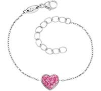 Armband HERZENGEL "Glitzerherz", bunt (silberfarben, rosa), Armbänder, Mädchen, 16cm, Silber 925 (Sterlingsilber), Armband, Made in Germany (96172157-0) silberfarben, rosa