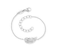 Armband HERZENGEL "Schmuck Geschenk Armkette Flügel", silber (silberfarben), Armbänder, Mädchen, 16cm, Silber 925 (Sterlingsilber), Armband (87146066-0) silberfarben