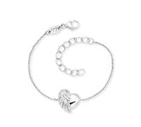 Armband HERZENGEL "Schmuck Geschenk Armkette Herzflügel", silber (silberfarben), Armbänder, Damen, 16cm, Silber 925 (Sterlingsilber), Armband (19688413-0)