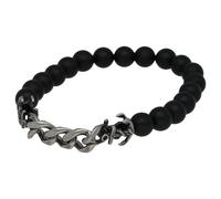 Armband JACQUES CHARREL "Achat Kugeln + Panzerkette mit zwei Ankern, Edelstahl", Herren, Gr. onesize, Edelstahl, schwarz, Armbänder Armband (20304056-0) schwarz
