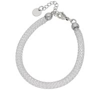 Armband JACQUES CHARREL "in Schlauchform gefüllt mit Kristallen, Edelstahl", Damen, Gr. 22cm, Edelstahl, silber, Armbänder Armband (53304713-0) silber