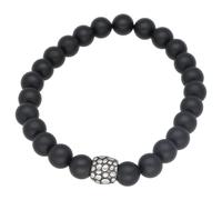 Armband JACQUES CHARREL "mit Steinkugeln, Edelstahl", Damen, Gr. onesize, Edelstahl, schwarz, Armbänder Armband (12544916-0) schwarz