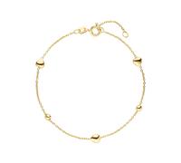 Armband JOBO "Herz Kugel", gold (goldfarben), Armbänder, Damen, 19cm, Silber 925 (Sterlingsilber), Armband, 925 Silber vergoldet 19 cm (98998009-0) goldfarben