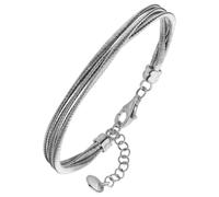 Armband JOBO "Layering", silber 925, Armbänder, Damen, 20cm, Silber 925 (Sterlingsilber), Armband, 925 Silber matt 20 cm (99230542-0) silber 925