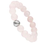 Armband JOBO, rosa, Armbänder, Damen, 18cm, Silikon, Armband, mit Rosenquarz und 925 Silber (13606809-0) rosa