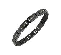 Armband JOBO, schwarz, Armbänder, Damen, 22cm, Edelstahl, Armband, Edelstahl mit goldfarbenen Effekten 22 cm (88535163-0) schwarz