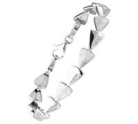 Armband JOBO "Silberarmband mit Dreiecken", silber 925, weiß, Armbänder, Damen, 19cm, Silber 925 (Sterlingsilber), Armband, 925 Silber rhodiniert mit 42 Zirkonia 19 cm (29364545-0) silber 925, weiß