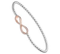 Armband JOBO "Silberarmband Unendlichkeit", silber 925, weiß, Armbänder, Damen, 18cm, Silber 925 (Sterlingsilber) Silikon, Silber 925 (Sterlingsilber), Silikon, Armband, 925 Silber bicolor vergoldet m