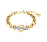 Joop! Armband Edelstahl Damen Armschmuck, mit Zirkonia synth., 19+3 cm, Bicolor, Kommt in Schmuck Geschenk Box, 2039842