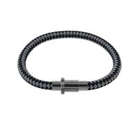 Armband JOOP "Schmuck, Geschenk", schwarz-weiß (dunkelgrau), Armbänder, Herren, 21cm, Edelstahl Nylon, Edelstahl, Nylon, Armband (35778345-0) dunkelgrau