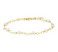 Armband JULIE JULSEN "925/- Sterling Silber vergoldet 8 Perlen 19cm lang" Armbänder Gr. 19cm, Silber 925 (Sterlingsilber), goldfarben (gold) Damen (54344209-0) gold