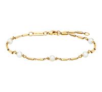 Armband JULIE JULSEN "925/- Sterling Silber vergoldet Süßwasserperlen", gelb, Armbänder, Damen, 19cm, Silber 925 (Sterlingsilber), glänzend, Armband (76138802-0) gelb