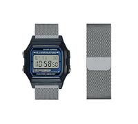 Armband Kompatibel für Casio F-91W/F-91WG - Metall Mesh Gewebte Edelstahl Solo Loop Ersatzarmband Uhrenarmband (13,F-91W)