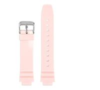Armband kompatibel mit Casio LRW-250H 200 LX-500H Harzkautschuk-Uhrenarmband Herren Damen glänzend konvexes Silikonarmband 12 mm(Pink01)