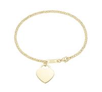 Armband "Kugelkette diamantiert mit Anhänger Herz, Silber 925", gold, GIORGIO MARTELLO MILANO, Armbänder, Damen, 19cm, Silber 925 (Sterlingsilber), Armband (97036954-0) gold