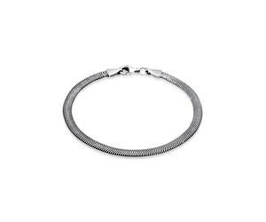 Armband KUZZOI "Flach Elegant Schlangenkette Fischgräte 925 Silber" Gr. 21, schwarz, Armbänder, Herren, 21cm, ohne Stein, Silber 925 (Sterlingsilber), Silberarmband (28986451-21) schwarz