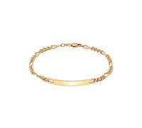 KUZZOI, Armband Herren Id Platte Figaro Klassisch 925 Silber in gold, für Herren Gr. 21 cm