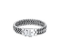 Armband KUZZOI "Herren Panzerarmband Gliederkette 925er Silber" Gr. 21, silber, Armbänder, Herren, 21cm, ohne Stein, Silber 925 (Sterlingsilber), Armband (52339105-21) silber