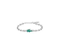 Armband LACOSTE "ARTHOR", edelstahlfarben, grün, grün, Armbänder, Damen, 20cm, Edelstahl, Armband, mit Glasstein - Emaille (25584529-0) edelstahlfarben, grün, grün