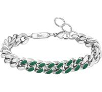 Armband LACOSTE "STRIKE", grün (edelstahlfarben, grün), Armbänder, Herren, 21cm, Edelstahl, Armband, mit Emaille (14321317-0) edelstahlfarben, grün