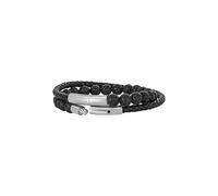 Armband Lavakugeln und Leder schwarz 21cm 41185181007966