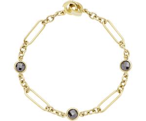 Armband LEONARDO "Delica Clip&Mix", schwarz (gelbgoldfarben, schwarz, schwarz), Armbänder, Damen, 19cm, Edelstahl, Armband, mit Kristallglas (58689605-0) gelbgoldfarben, schwarz, schwarz
