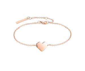Armband LIEBESKIND BERLIN "Schmuck Edelstahl Armkette Urban Heart Herz", rosa (roségoldfarben), Armbänder, Damen, 21cm, Edelstahl, Armband (39998067-0) roségoldfarben