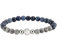 Armband LIEBESKIND BERLIN "Schmuck Geschenk Armkette Zugarmband", edelstahlfarben, grau, blau, bunt, Armbänder, Damen, 17cm, Edelstahl Polyurethan, Edelstahl, Polyurethan, Armband, mit Edelsteinen (85